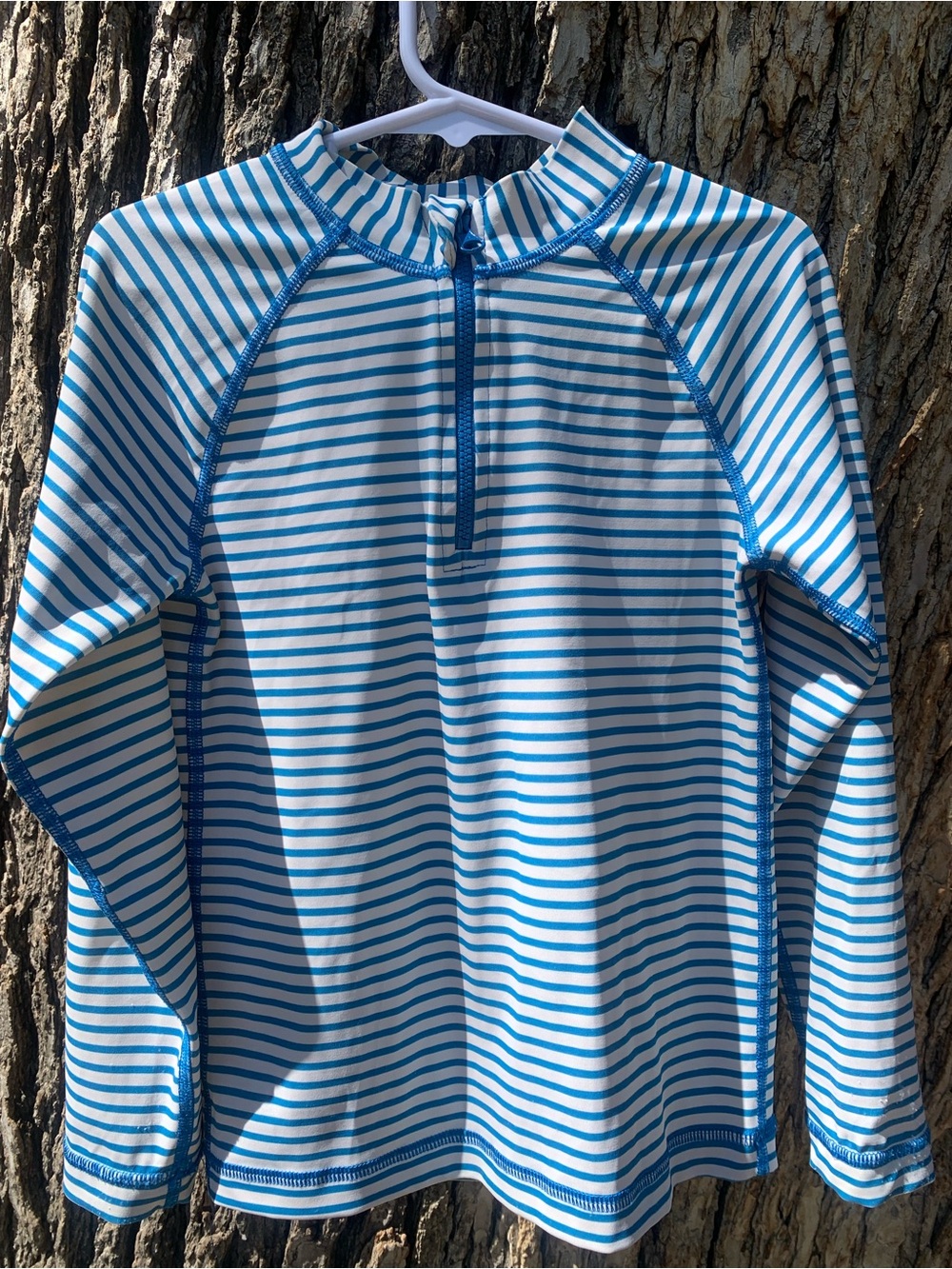Hanna Andersson Blue & White Striped Long-Sleeve Rashguard , boys